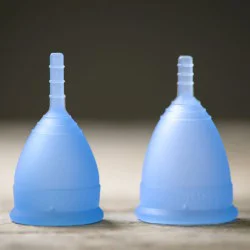 Coupe vaginale bleue Lunacopine taille 1 et 2