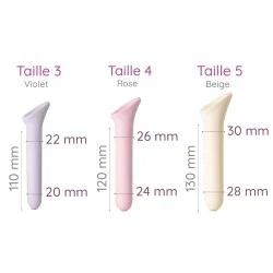 kit de 3 dilatateurs Vagiwell pour le vaginisme avec dimensions