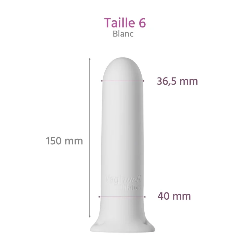 dilatateur taille 6 Vagiwell avec dimensions dilatateur taille 6 Vagiwell avec dimensions