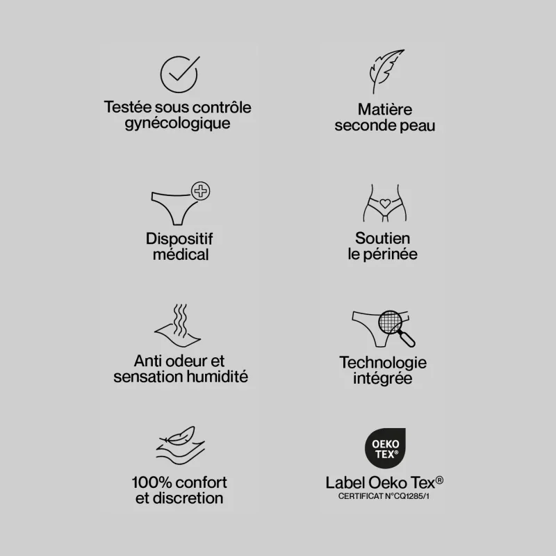 Culotte de soutien réduisant les fuites urinaires