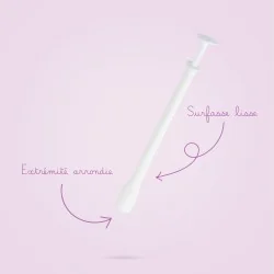 applicateur pour ovule avec caractéristiques : surface lisse et extrémité arrondie