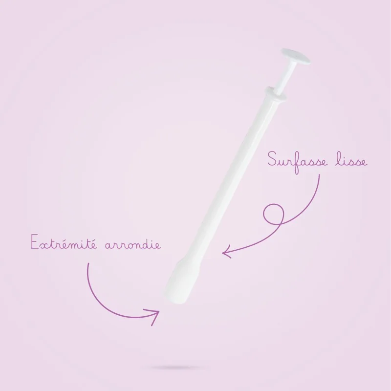 applicateur pour ovule avec caractéristiques : surface lisse et extrémité arrondie